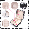 Travel Jewelery Case with Leopard Print Portable Small Travel Jewelry Organizer Box for Ring Earring Necklace Bracelet Organizer for Girls Women