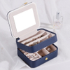 Small 2 Layer PU Leather Mini Portable Travel Jewerly Storage Organizer Boxes for Women Girls Earring Ring Necklace Bracelet