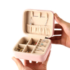 Small Pu Leather Double Layer Portable Jewelry Organizer Case for Women Girls Stud Earrings Rings Necklaces Bracelets Display Storage Boxes