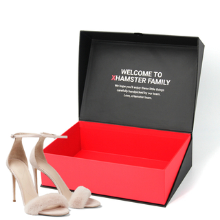 High End Recycled Red Magnetic Cardboard Folding Paper Gift Box Custom Logo Small Magnet Shoe Clothes Packaging Box