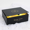 Wholesale Custom Black Paper Folding Valentine‘s Day Cosmetic Chocolate Clothing Gift Packaging Box with Gold Stamping Logo