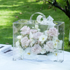 New Arrival Square Clear Transparent Acrylic Portable Valentine's Day Wedding Preserved Rose Flowers Bouquet Gift Packaging Box