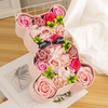 Creative Lovely Valentine's Day Birthday Christmas Paper Bear Shape Rose Soap Flower Gift Packaging Box