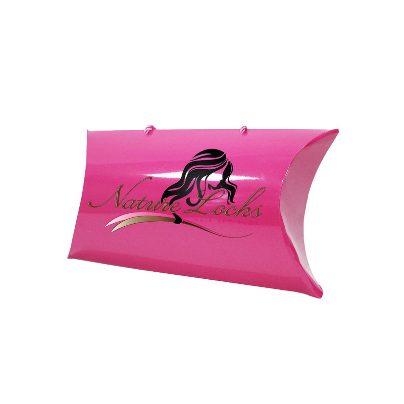 Wholesale Custom Design Coated Paper Colorful Hair Extension Wig Pillow Packaging Box with Handle
