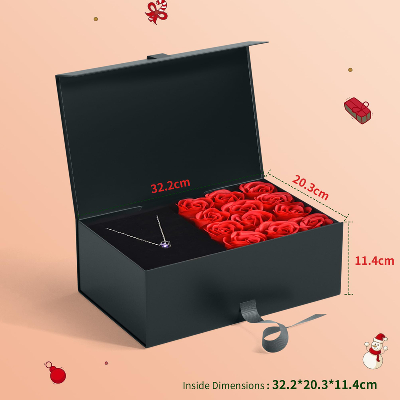 Flap Lid Packaging Cardboard Bespoke Custom Magnetic Closure Gift Box Customized Makeup Ribbon EVA Paper Box with Lid Template