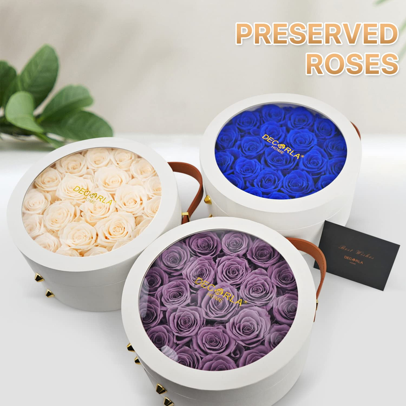 Wholesale Custom Infinity Long Lasting Forever Eternal Natural Flower Head Preserved Roses Box Preserved Rose in Round Gift Box