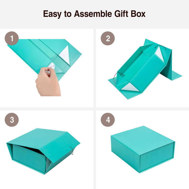 Green Gift Box 7.8x7x3.1 Inches Gift Box with Lid,Groomsmen Graduation Decorative Boxes Birthday Presents Boxes