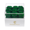 Custom Square Paper Infinity Eternal Forever Preserved Green Rose Flowers Gift Packaging Box With Clear Lid