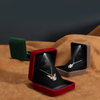 Luxury Dark Red Wedding Ring Velvet Box Jewelry Packaging Necklace Box Led Ring Packaging Jewelry Storage Box with LED Light