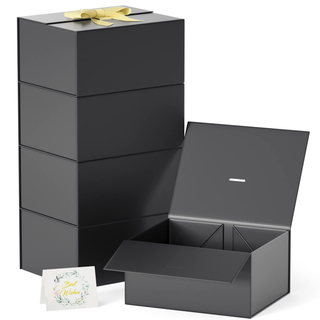 Luxury Custom Magnetic Closure Foldable Paper Shoe Clothing Gift Packaging Box With Ribbon Bow