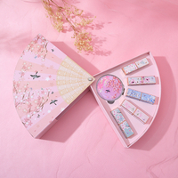 Creative Chinese Style Fan Shape Paper Drawer Lipstick Lip Glaze Set Cosmetic Gift Storage Box Makeup Set Packaging Box