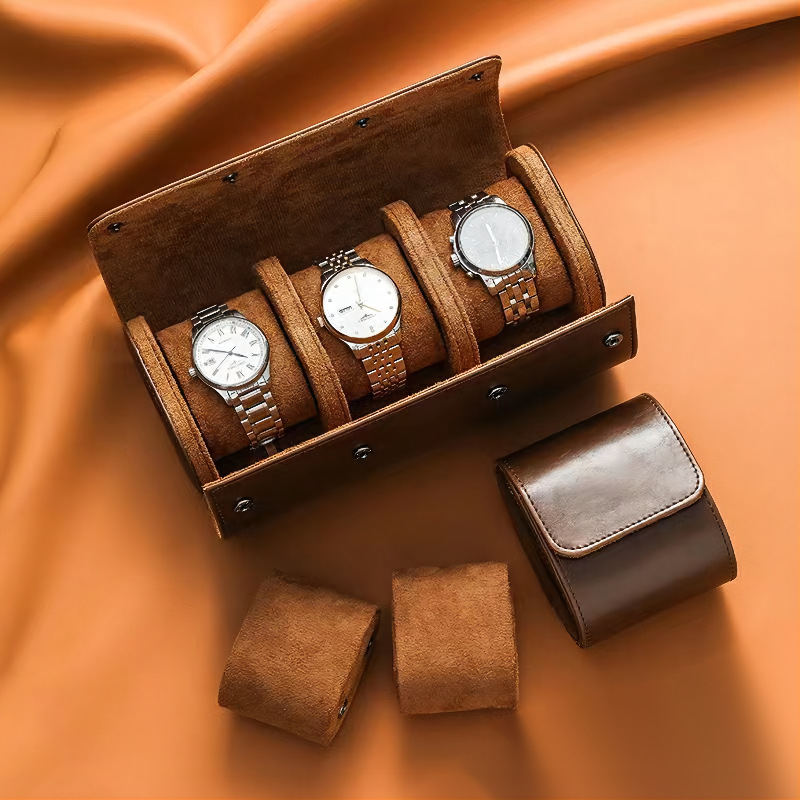 OEM/ODM Travel Watch Case Leather Caja Para Reloj Portable Luxury Single Watch Box Packaging Watch Roll Case