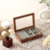 Wholesale Handmade Luxury Wooden Walnut Large Jewelry Box Organizer Wood Jewellery Earring Ring Watch Necklace Girl Gift Case