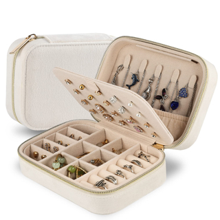 Portable Women Girls Earrings Ear Stud Box Organizer Jewelry Storage Case Display Velvet Small Travel Jewelry Boxes