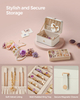 Fashion Design Jewelry Organizer 2-Layer Travel Jewelry Case Versatile Portable Earring Holder Necklace Storage Box