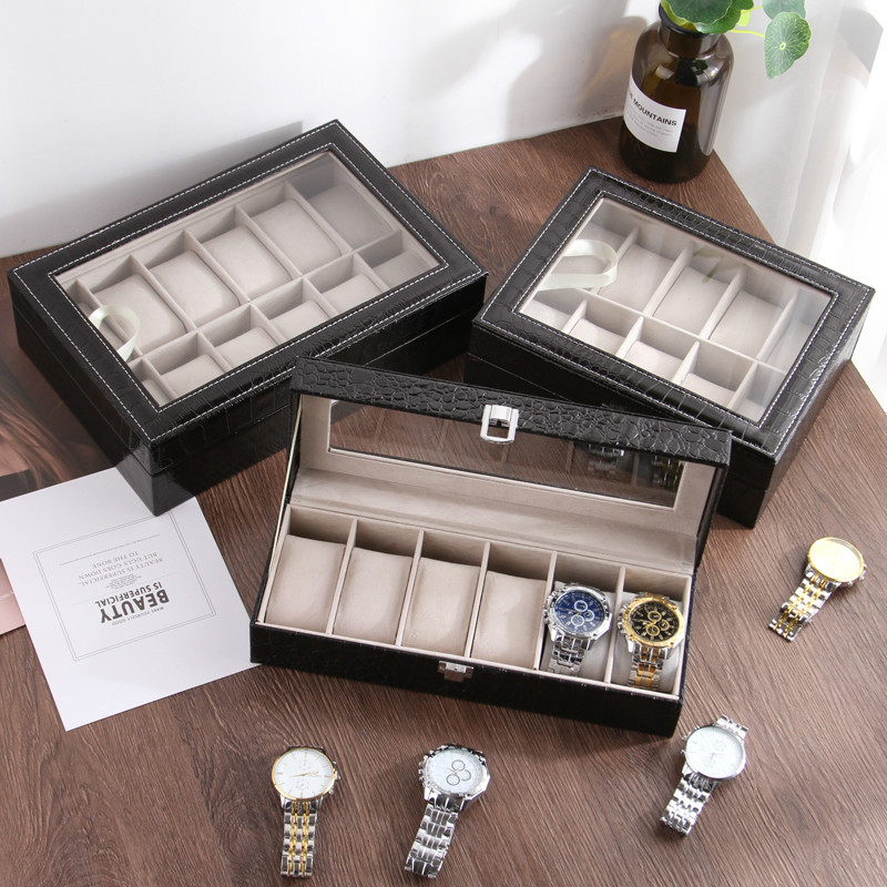 Watch Box 6/10/12 Slot Portable Travel Zipper Bag Collector Storage Watches Jewelry Zipper Black Watch Case