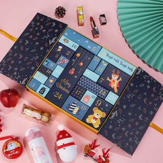 New Design Eco-friendly Luxury 24 Days Cardboard Countdown Flavor Gift Boxes Christmas Advent Calendar Packaging Box