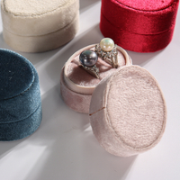 New Styled Packaging Can Do Customization Plastic Jewellery Soft Flannelette Velvet Oval Ring Boxes With Different Color