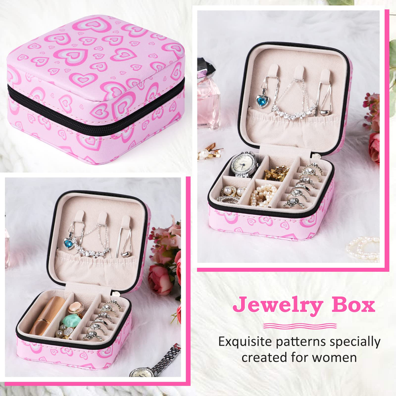 Portable Travel Mini Jewelry Box Leather Jewellery Ring Organizer Case Storage Gift Box Girls Women