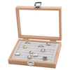 Exquisite Practical Wood Ring Display Tray Organizer ShowCase Jewelry Earrings Holder Storage Box Transparent Window