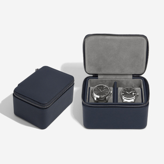 Zipped Oem China Wholesale Watch Custom Logo Box Watch Case PU Leather Men Double Travel Watch Boxes Cases for Men