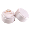 Customized Logo High Quality Velvet Ring Box Round Shape Wedding Ring Gift Packaging Boxes For Ceremony With Foam Insert