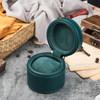 Classic Vintage Portable Storage Round Single Pu Leather Microfiber Watch Packaging Box With Zipper