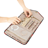 Portable Foldable Fabric Ring Necklace Earring Storage Case Hot Sell Jewelry Organizer Roll Bag with Pocket Zipper