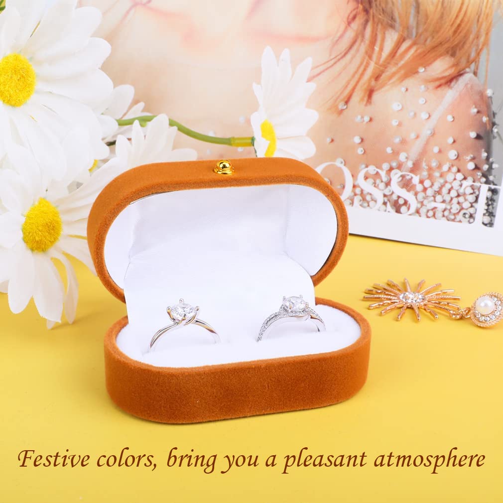 Custom Premium Velvet Double Ring Ring Box Travel Gift Display Jewelry Box Luxury Packaging Jewelry Storage Box
