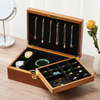 New Arrival Double Layer Solid Wood Lockable Ring Bracelet Necklace Earring Watch Jewelry Organizer Storage Box With Lock