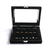 Custom Velvet Jewelry Display Box Jewelry Organizer Display Storage Glass Cover Holder Rack for Ring Earring