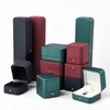 Decorative Button Proposal Gift Jewellery Pu Leather Ring Jewelry Packaging Boxes Blue Engagement Ring Box