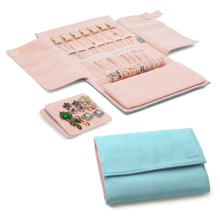 Custom Jewelry Packaging Roll Travel Jewelry Organizer Bag Leather Travel Jewelry Box Folding Organizer Roll