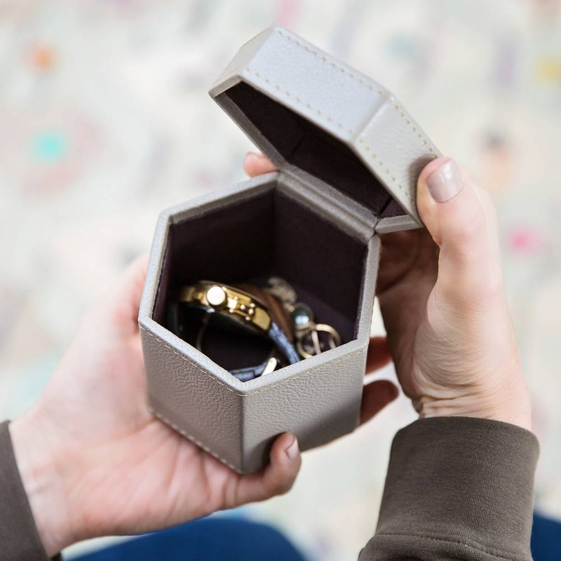 Hexagon Travel Watch Jewels Storage Case Pu Leather Wrist Watch Gifts Dustproof Package Box