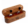 Engagement Proposal Wedding Ceremony Wood Double Ring Holder Bearer Box Wooden Wedding Ring Gift Box