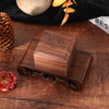 Solid Wood Square Jewelry Box Retro Wooden Necklace Earrings Ring Exquisite Portable Packaging Storage Box