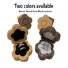 New Arrival Natural Wood Special Flower Shape Double Slots Wedding Ring Packaging Box