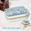 New Arrival Flying Birds Flock over Sky Velvet Ring Earring Jewelry Organizer Storage Box with Metal Zipper