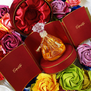 Luxury Brand Gold Logo Perfume Box Round Double Opening Paper Cosmetic Skincare Valentine's Day Perfume Bottles 50ml Gift Box