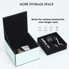 Hot Selling 2 Layer Glass Mirrored Jewelry Organizer Storage Box Velvet Insert Watches Cufflinks Jewelry Packaging Box