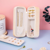 Portable Small Velvet Rings Earrings Necklace Cosmetic Display Travel Jewelry Organizer Box With Zipper