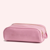 Double Zipper Skincare Travel Pouch Cosmetic Bag Organizers Boxes Vegan Leather Pink Luxury Waterproof Makeup Wash Bag