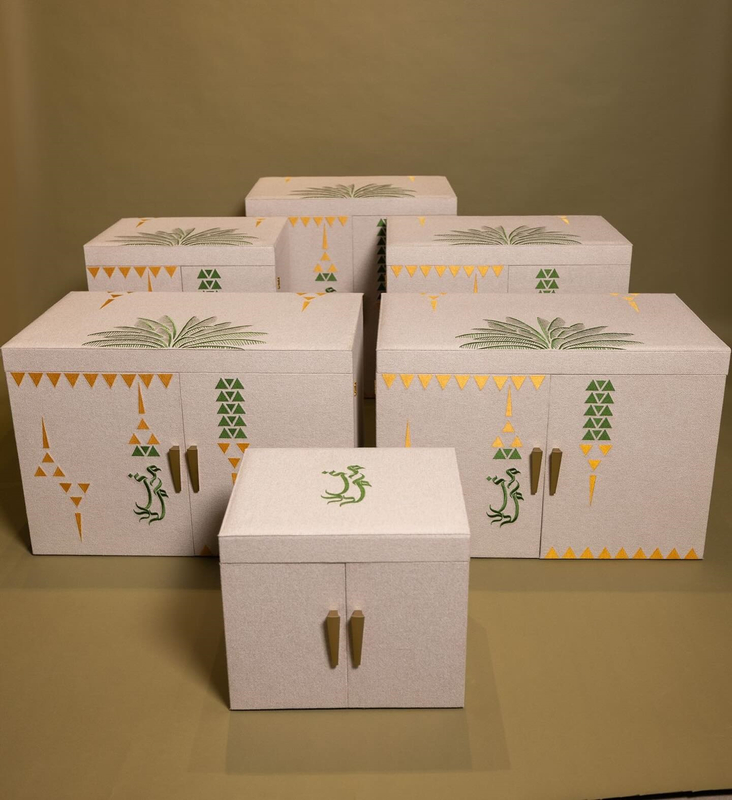 Palms Design Large Jewelry Box Personalized Velvet Necklace Display Stand Green Embroidered Watch Ring Necklace Gift Box Package