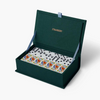 Custom Luxury Magnetic Embroidered Logo Velvet Empty Dominoes Game Storage Box
