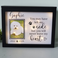 Custom Pet Dogs Caskets Urns Memorial Shadow Box for Photo Cards Wooden MDF Beautiful Memorial Box Packaging Pet Cremation Box 