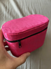 Hot Pink Jacquard Canvas Skincare Cosmetic Bag
