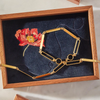 Custom Velvet Embroidered Floral Motif Wooden Jewelry Display Tray