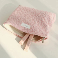 Pink Leopard Makeup Bag Customized Mini Travel Print Flat Lay Wash Bag Cotton Cosmetic Organizer Brushes Skincare Packaging Bag