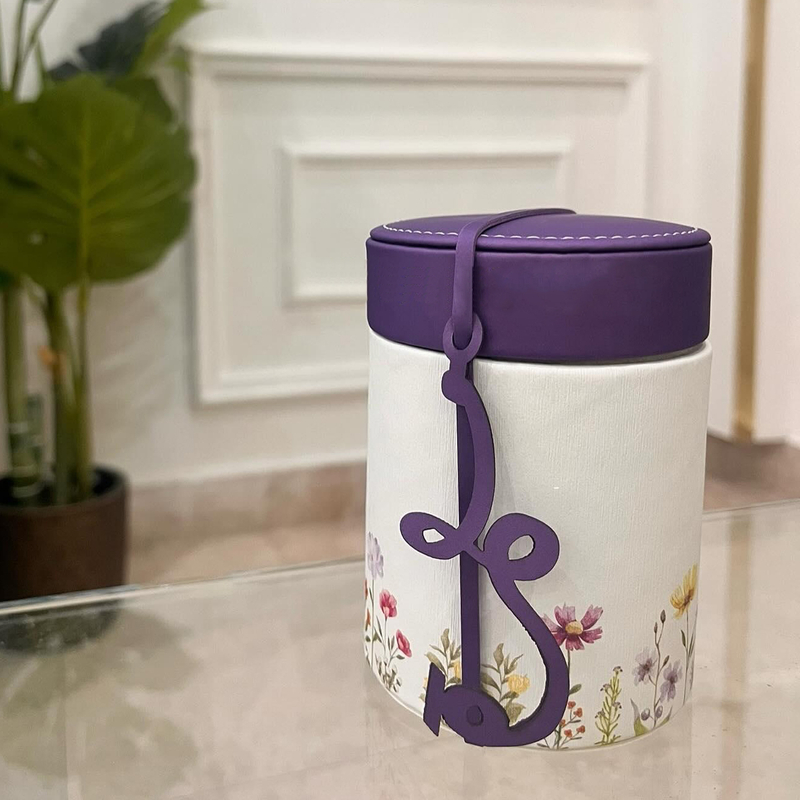 Luxury Small Flower Patterned Candle Jar Box Pu Leather Packaging Scented Candle Set Boxes Giveaways Gift Box for Candles