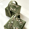 Velvet Embroidered Jewelry Gift Box with Handle